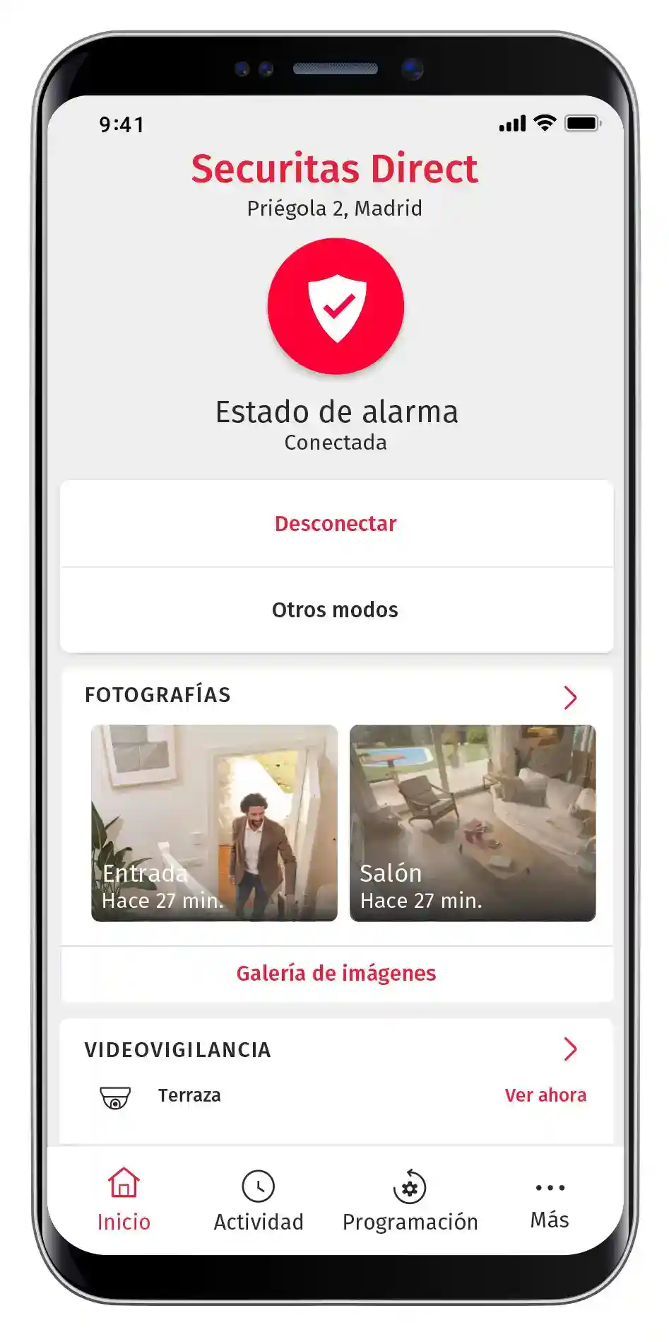 App Verisure conectada al panel central de la alarma en Oyón-Oion